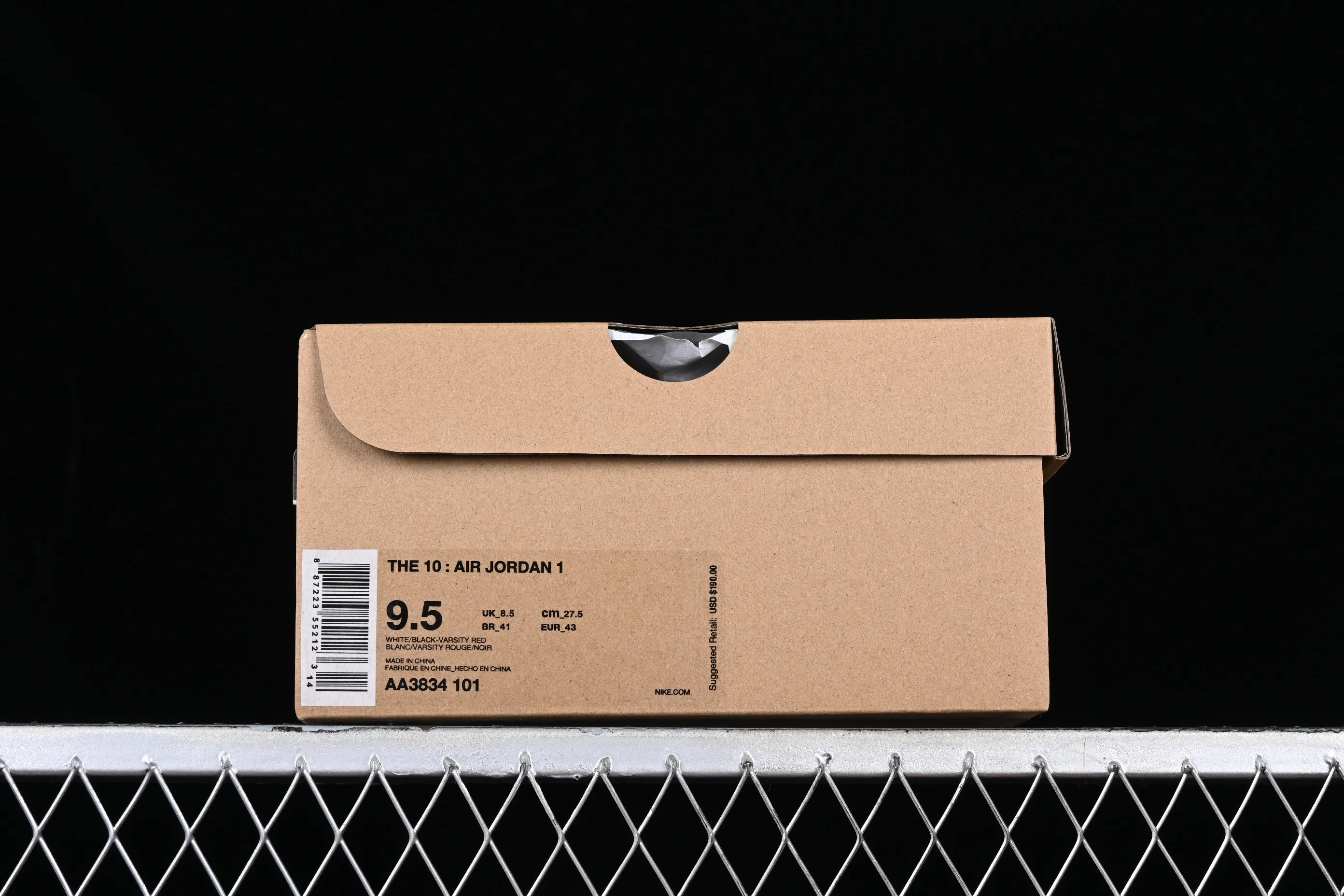 All categories Air Jordan Jordan series basketball shoes Air Jordan 1 High LJR version Off White x Air Jordan OW AJ1 Joe 1 joint white and red high-top basketball shoes AA3834-101